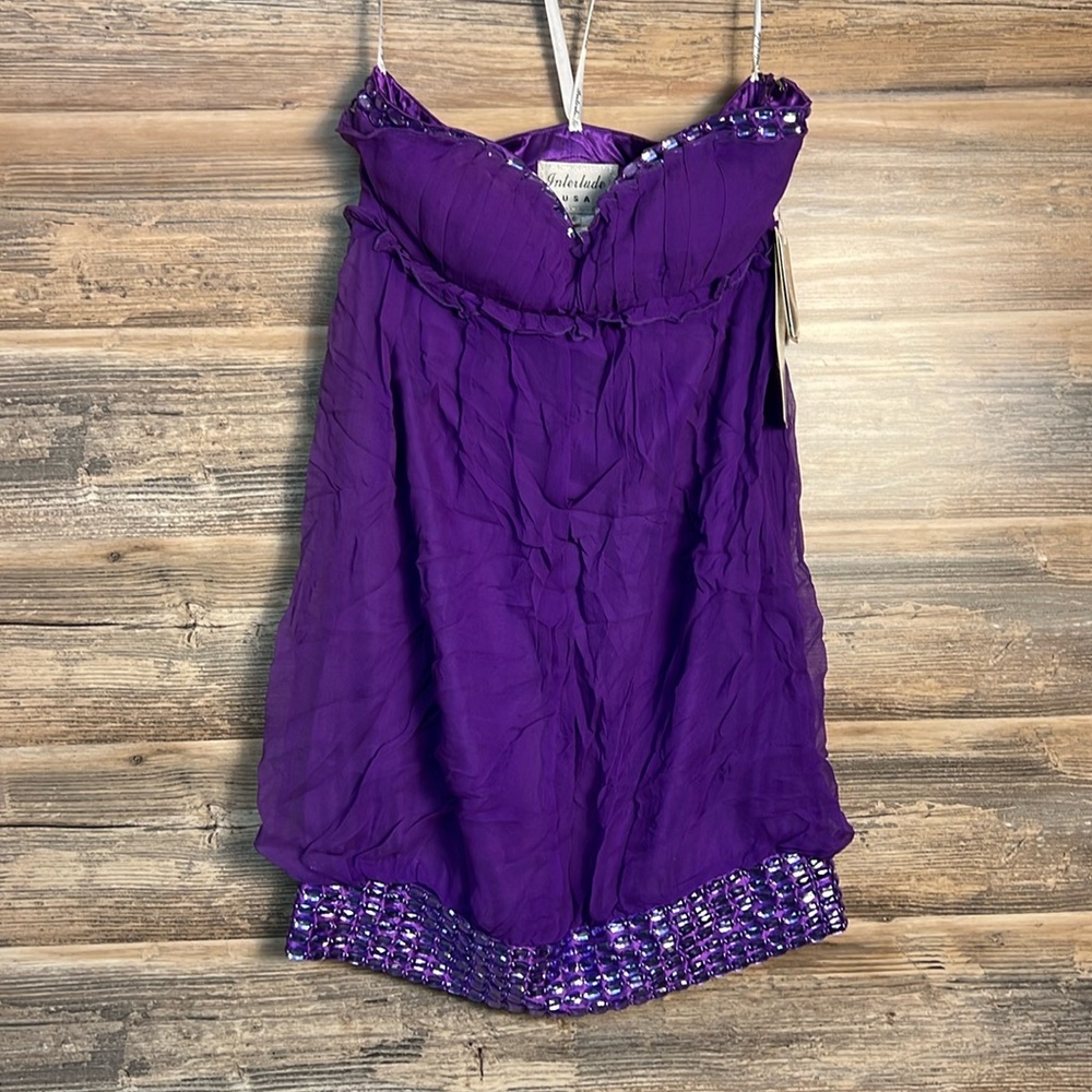 Interlude USA Purple Strapless Homecoming Formal Dress NWT